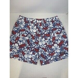 Vineyard Vines Men's Hibiscus Whale Floral Swim Trunks‎ W Travel Pouch Size XL